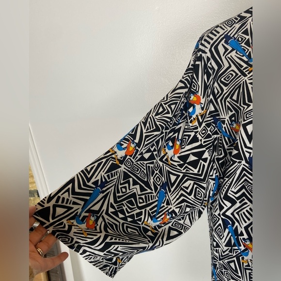 Oh My Disney Boho Duster Cardigan Size L The Lion King Zazu Tribal 3/4 Sleeves - Picture 2 of 8